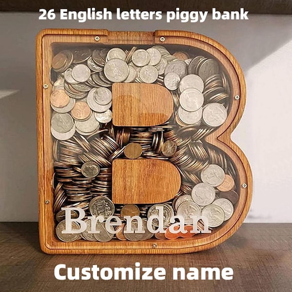 Personalized Wooden Piggy Bank