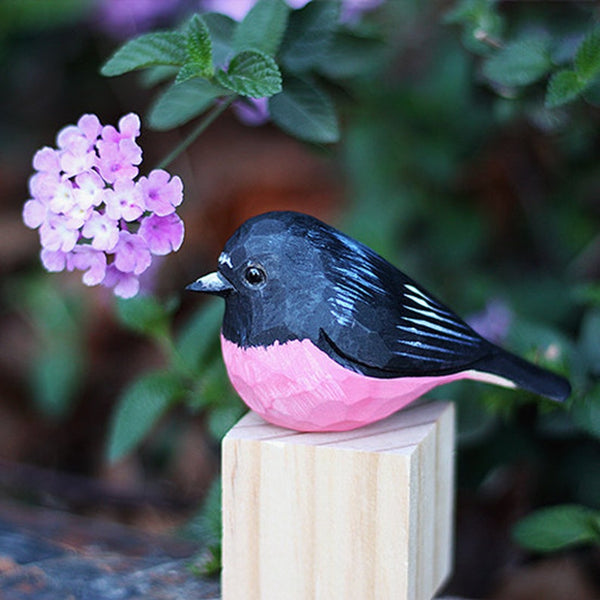 Handmade Wooden Bird,Redstart Flycatcher