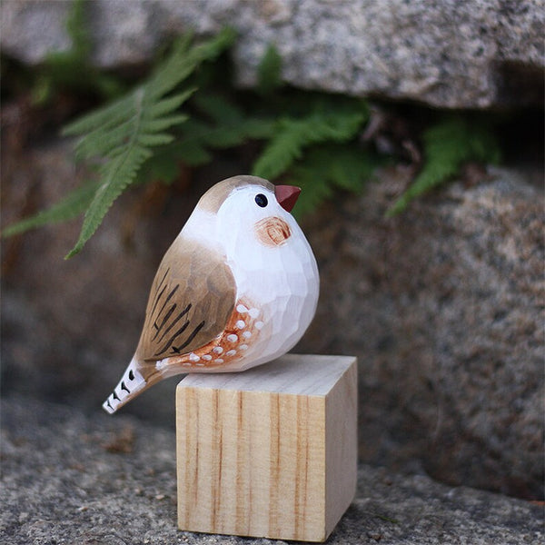 Handmade Wooden Bird,Zebra Finch