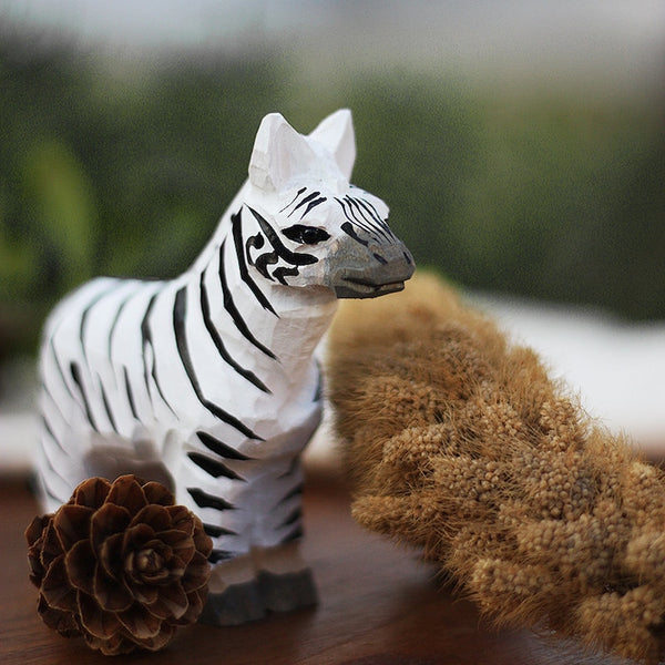 Handmade Wooden Zebra