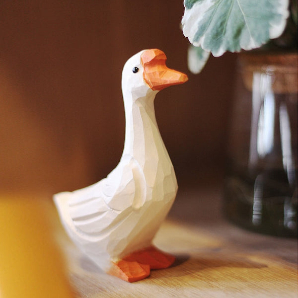 Handmade Wooden Goose, Goose Figurine