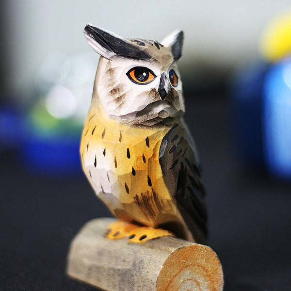 Handmade Wooden Owl,Owl Figurine