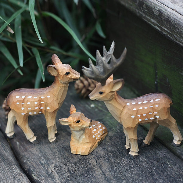 Handmade Wooden Deer,Deer Figurine