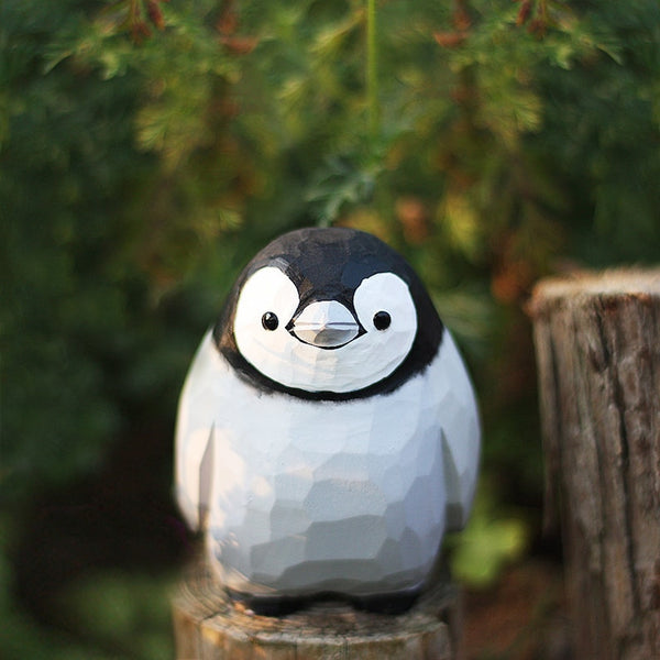 Handmade Wooden Penguin, Penguin Figurine