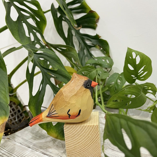 Hand Carved Wooden Bird Figurine,Art Bird