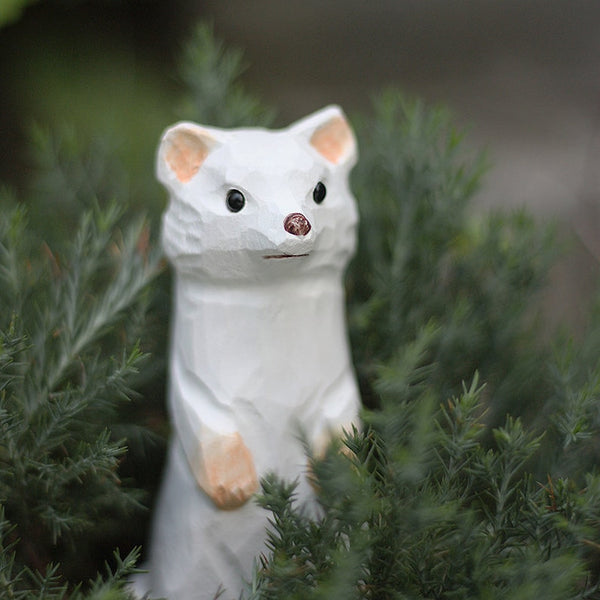 Wood Carving,Hand Carved,Bookshelf Decor,Home Decor,Weasel