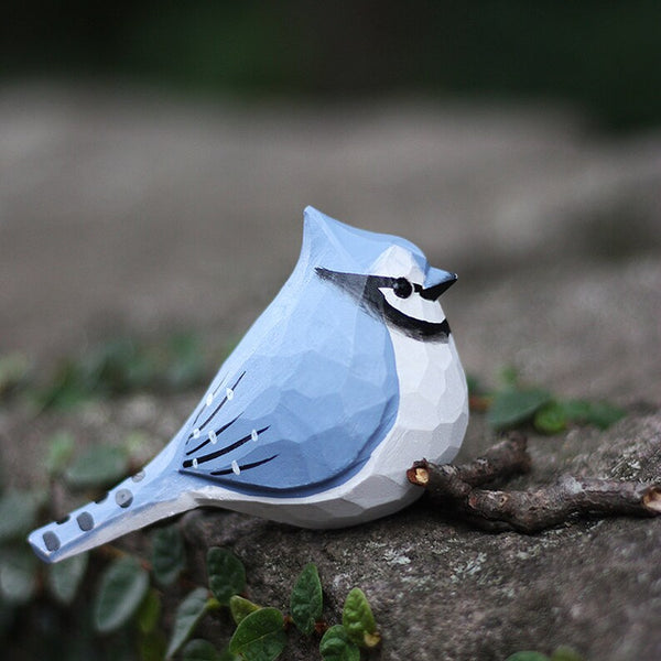 Handmade Wooden Bird,Blue Jay,Cyanocitta Cristata